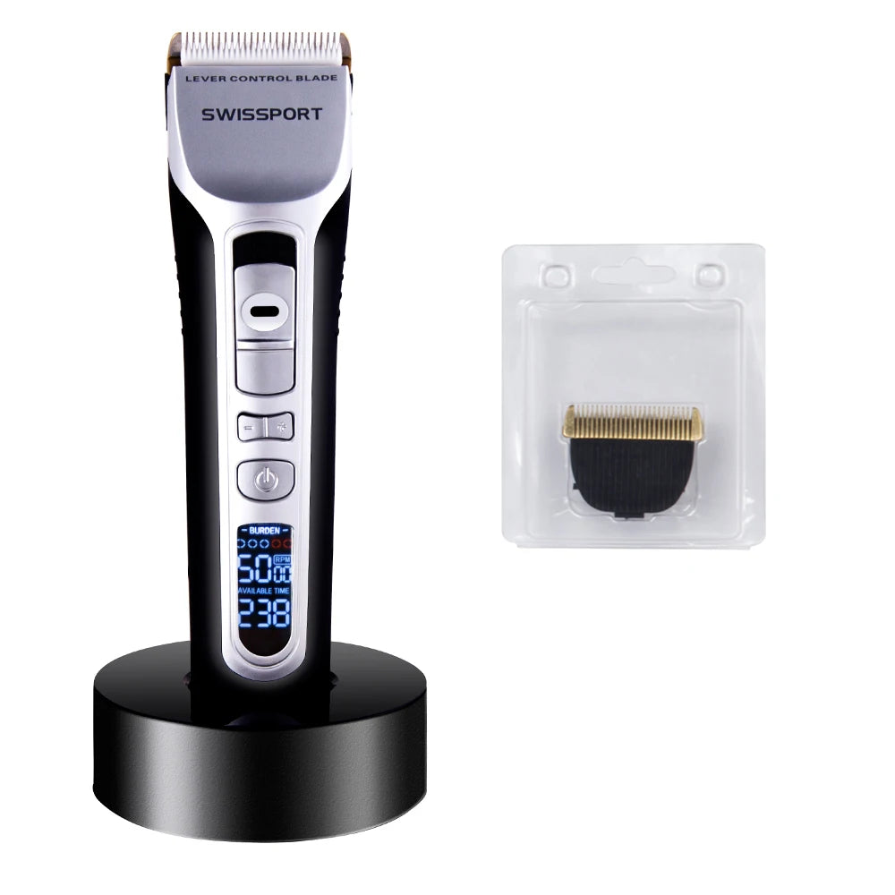 Hair Trimmer Rechargeable Electric Hair Clipper Ceramic Blade LCD Display Salon Men Hair Cutting Machine