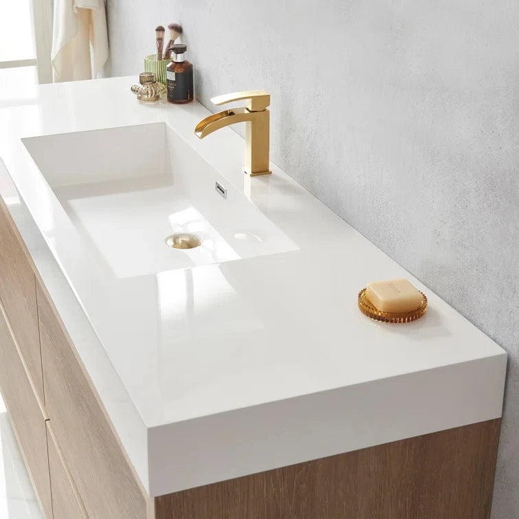 /60 Inch Furniture Bathroom Floor Standing Storage Cabinet Single Sink Bathroom Vanity Cabinet Set With Countertop