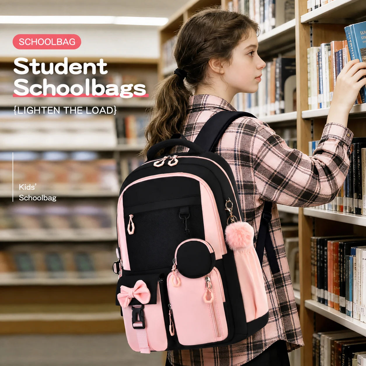 School Bags Ergonomic 3 Piece School Bag Set Pencil Pouch Large Capacity School Backpack For Campus Study After-School Short