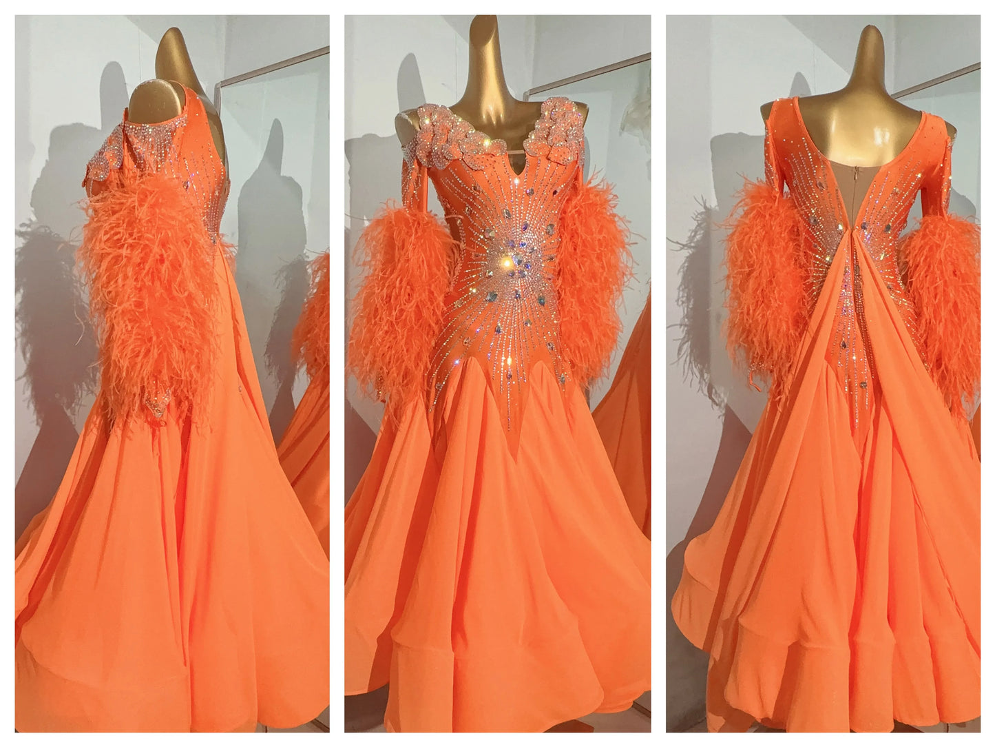 Ballroom dance dress for women, modern dance dress, ladies' clothing, waltz dance costume  2433