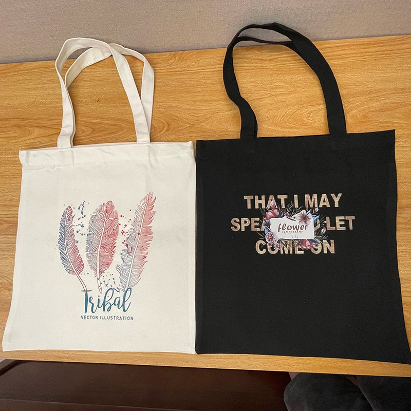 Women's Bag Cartoon Lady Bags New Handbags Man Tote Bag Eco Shopper Shopping Beach Cloth Canvas Handbag Shoulder Foldable the