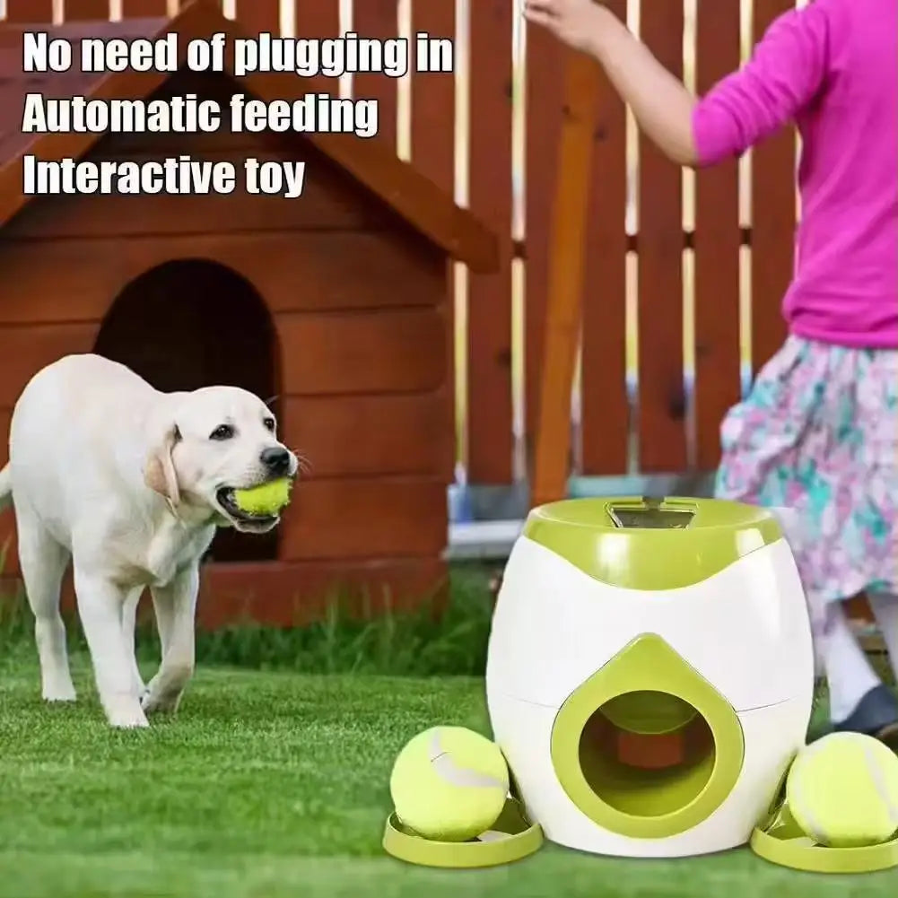 Grey Pet Tennis Dispenser Training Machine Reward Machine Dog Snack Machine Pitching Device Interactive Fun Dog Toy