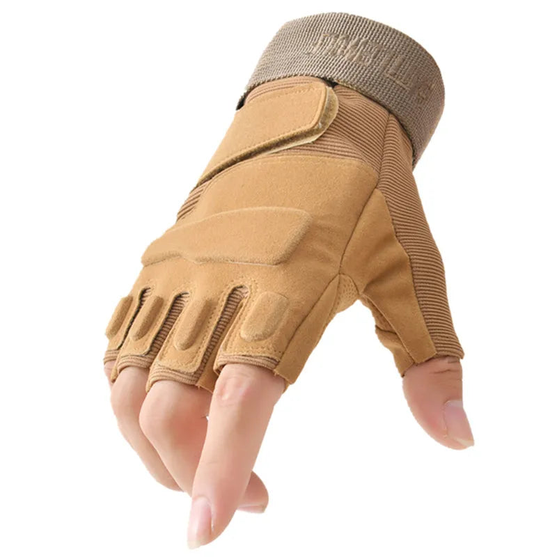 Men's Tactical Gloves Outdoor Sports Fitness Gym Mittens Men Women Antiskid Anti-Slip Cycle Riding Fingerless Fitness Gloves