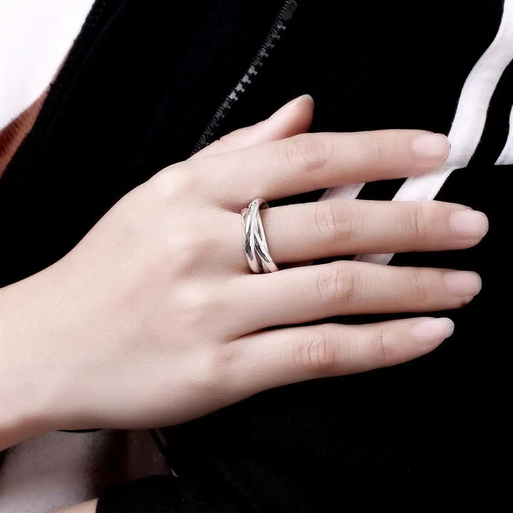 925 Sterling Silver Three Round Woman Rings Fine Jewelry Wholesale Trending Products Offers With Free Shipping Jewelry