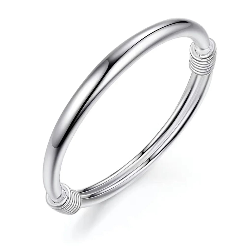 Authentic Sterling Silver 999 Minimalist Ring for Men and Women Personalized Sliding Adjustable Ring for Couples Fine Jewelry