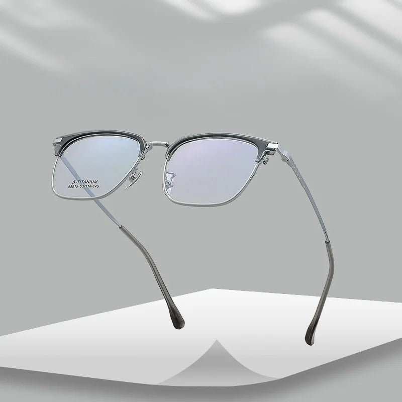Metal Glasses Frames Business Retro Square Men's Frames Ultra-light And Versatile Optical Prescription Frames For Men 68815L