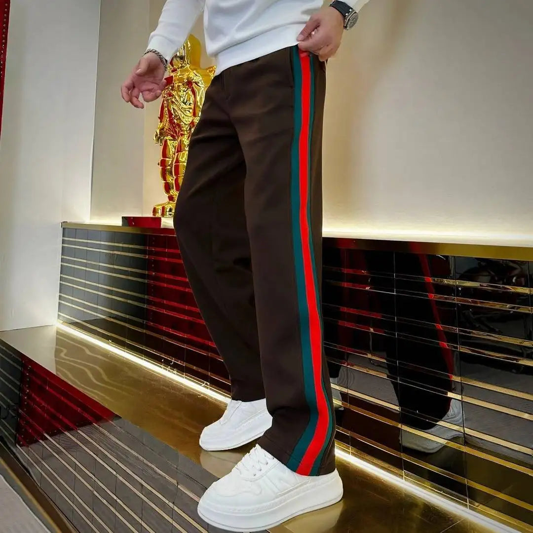 Men's Casual Pants Autumn Winter Fleece Sweatpants Men Running Jogger Sports Gym Trousers Fashion Solid Color Workout Long Pants