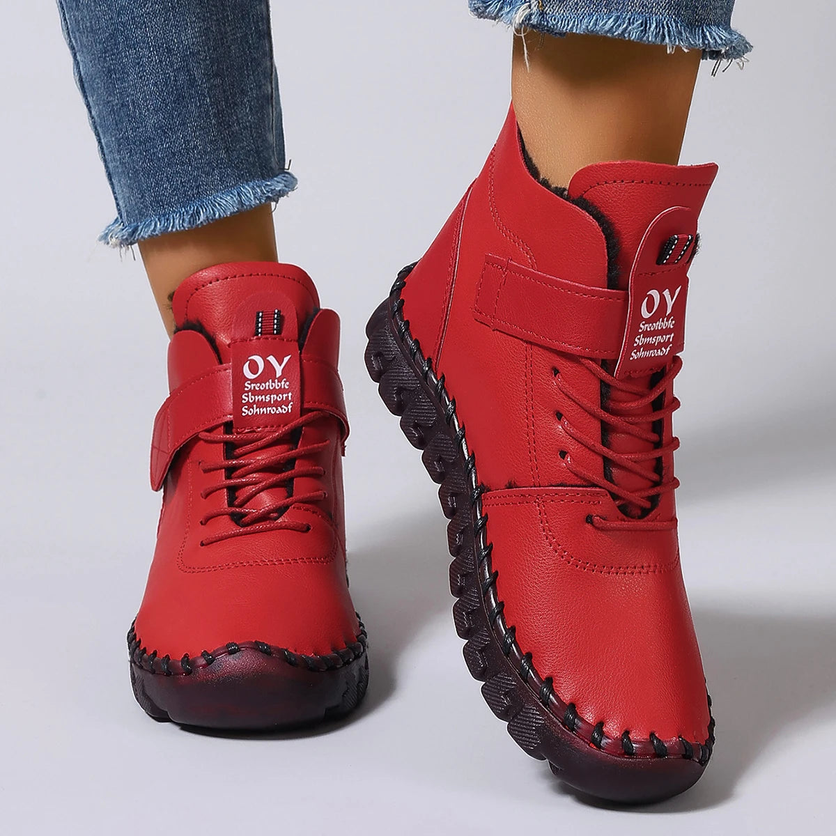 Women Boots 2025 New Comfortable Flat Ankle Boots Luxury Casual Thickened Warm Mom Shoes Fashion Handmade Cotton Shoes Women