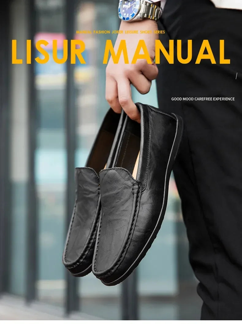 Genuine Leather Men Casual Shoes Luxury Brand Comfortable Man Loafers Italian Moccasins Breathable Slip on Men Driving Shoes
