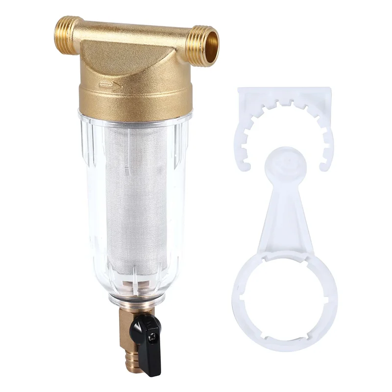 A61I 4 Split-Mouth Water Filters Front Purifier Copper Lead Pre-Filter Backwash Remove Rust Contaminant Sediment Pipe