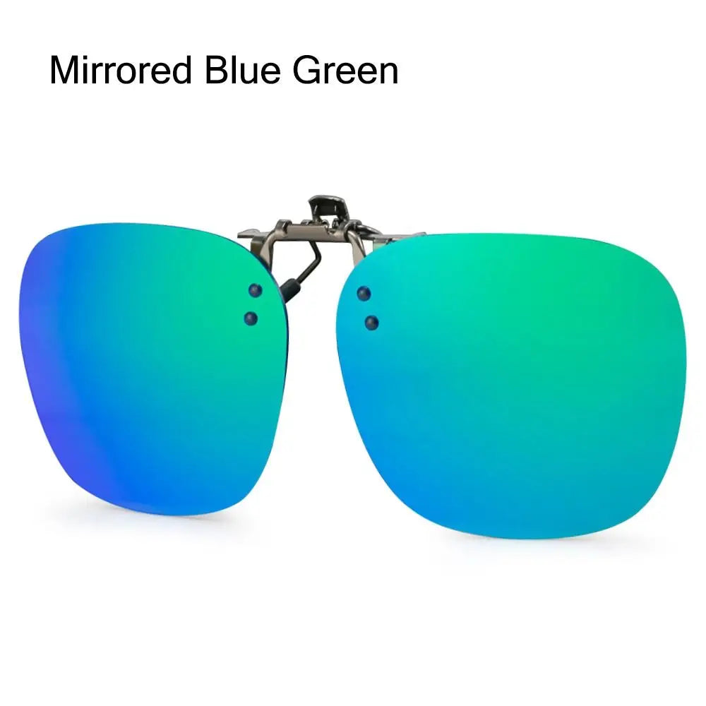 Polarized Clip On Sunglasses Men Car Driver Goggles Women Square Flip Up Sun Glasses for Prescription Rimless Polygonal Shades