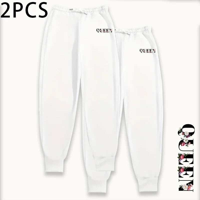 Womens Jogging Pants 2 Piece Set High Waist Sweatpants Fall Winter Lounge Wear Comfort Fit Yoga Casual Trousers 2packs Bottoms