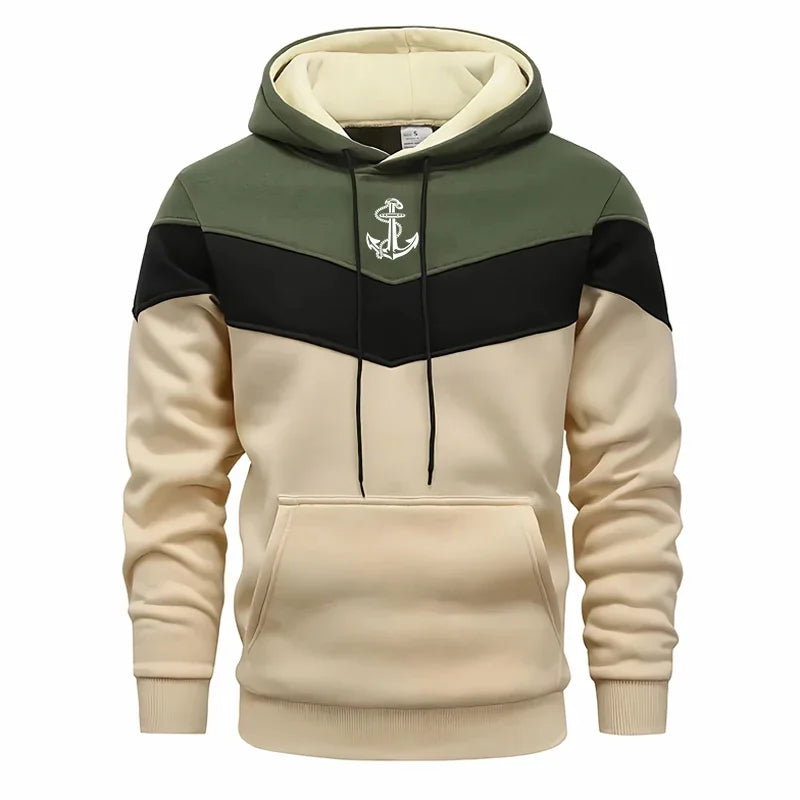 Mens Sweatshirts Casual Printing Tricolor Hoodies Daily Sports Jogging Man Clothing Single Piece Versatile Street Tops Pants