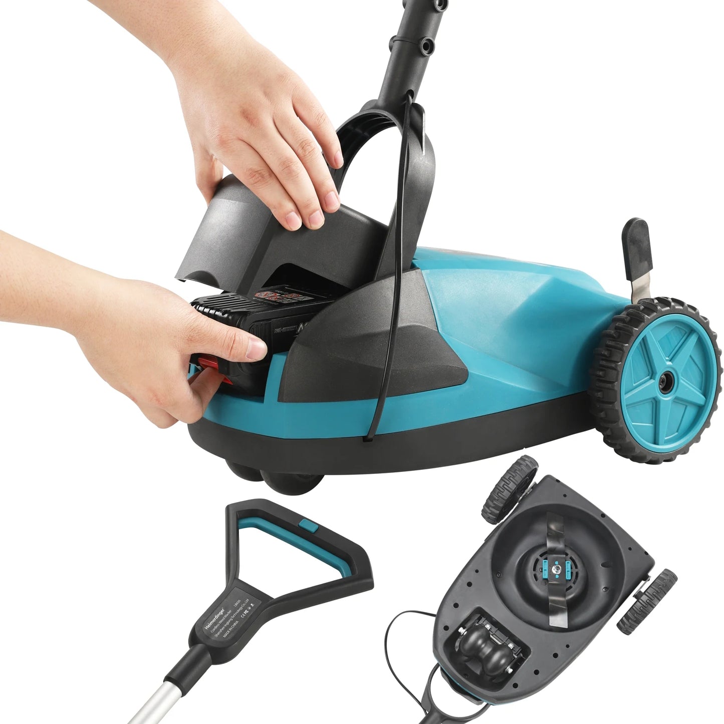 Cordless Electric Brushless Lawn Mower, Cordless (Push) Lawn Mower with 3-Position Depth Adjustment, No battery