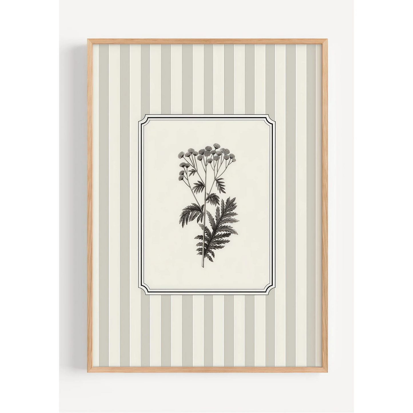 Unframed Plants Stripes Canvas Wall Art - Minimalist Nature Line Drawing Prints Canvas Posters for Office & Bedroom Decortions