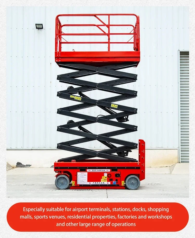 Customized Electric Scissor Lift 4-18m Aerial Skylift 6m 8m 10m 12m 14m Mobile Lifter Scaffolding Electric Hydraulic Scissor Lif
