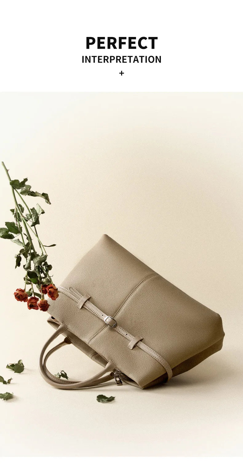 Women's Bags 2025 Genuine Leather Large Capacity Office Commuting Designer Inspired Tote Shoulder Bag Luxury Handbags for Women