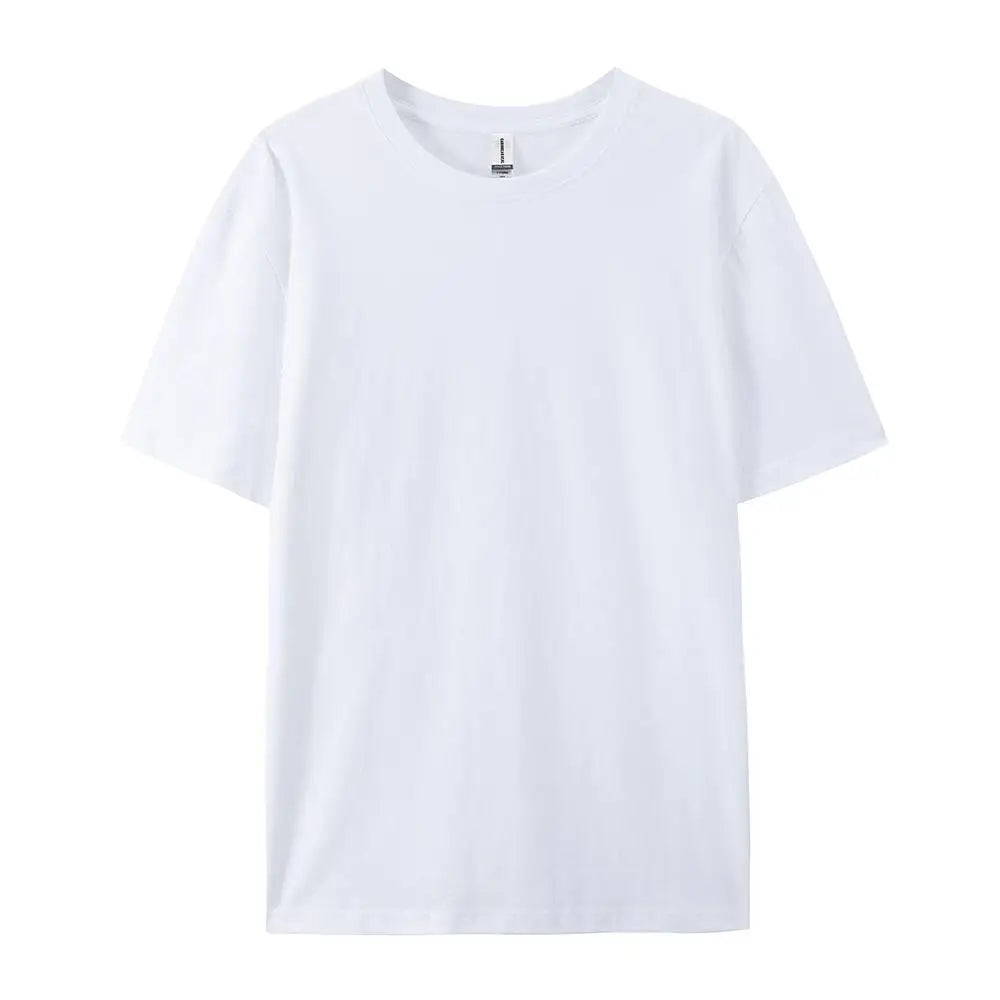 Loose Cotton Solid Tshirts Men Woman Short Sleeve Fashion Brand Trend Couple Clothing Tees Customized Candy Color Summer Tops