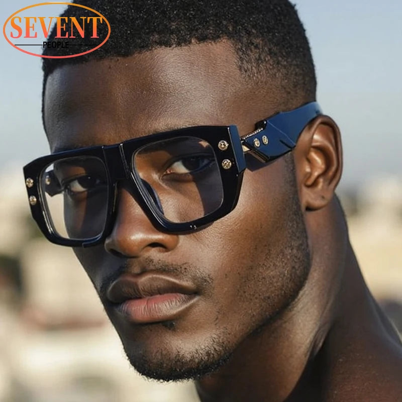 Polarized Oversized Square Sunglasses Men 2025 Luxury Brand Retro Steampunk Outdoor Sun Glasses Trendy Shield Shades UV400