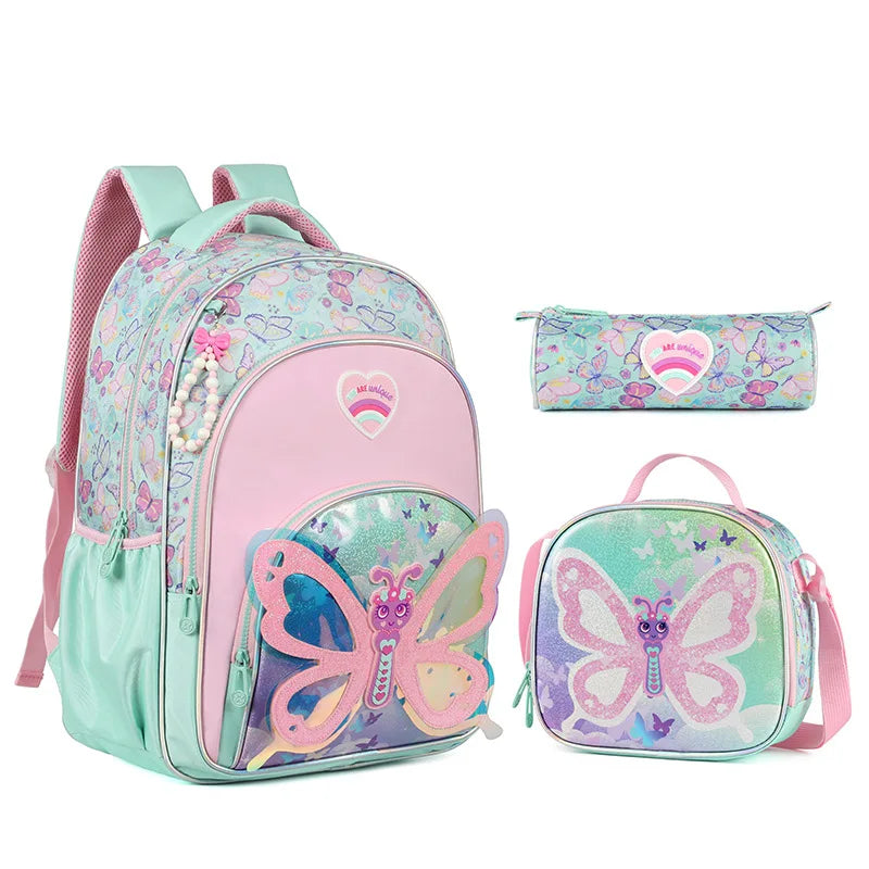Kids School Backpacks for Girls School Bag Set with Lunch Bag Pencil case Elementary Students Backpack Cute Book Bag