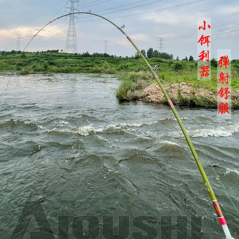 Trout fishing rod AIOUSH-FRP, versatile ejection tip, 1.45 meters long, ideal for traveling and transportation, extremely soft