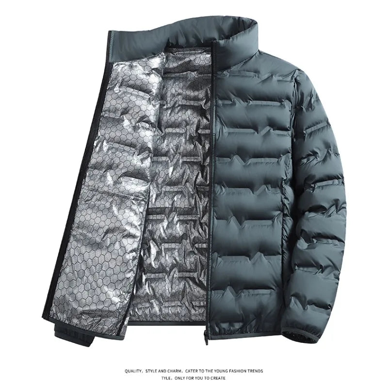 CHUJIEMen's autumn and winter graphene material warm and casual lightweight cotton jacket men's coat