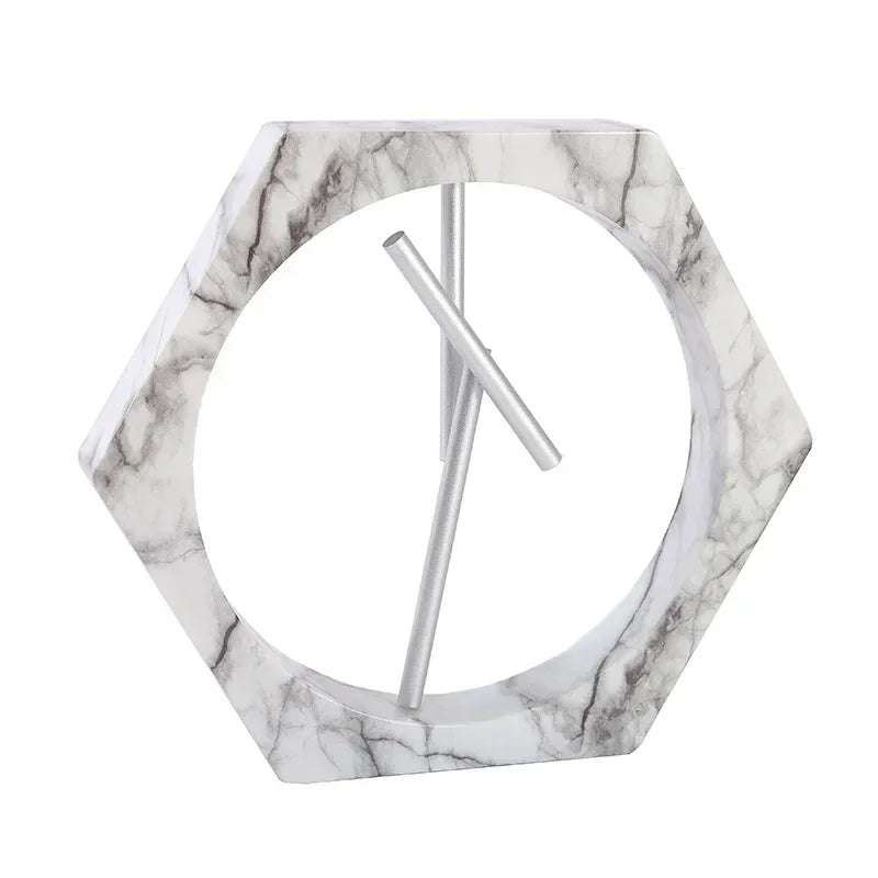 Perpetual Motion Instrument Hexagonal Newton Pendulum Marble Texture Desktop Decoration Business Creative Gifts Pendulum Model