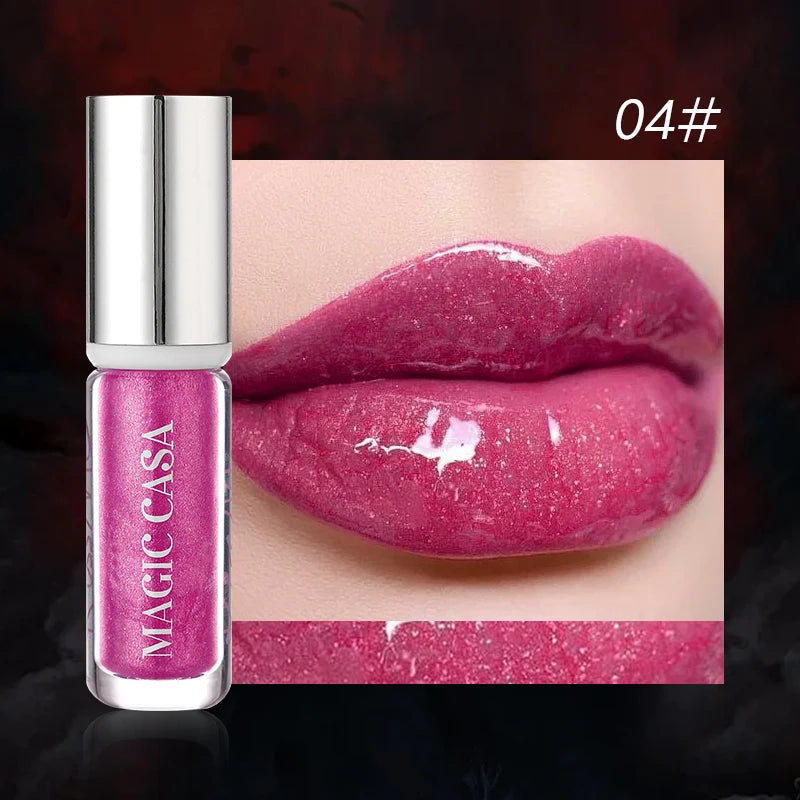 Diamond Pearlescent Vampire Lip Gloss Long Lasting Moisturizing Waterproof Non Fade Halloween Makeup Shimmer Lipstick