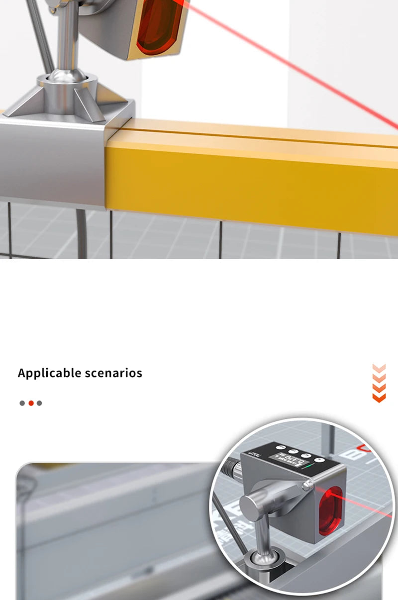50m long distance laser displacement ranging sensor TOF photoelectric switch RS485 communication analog quantity