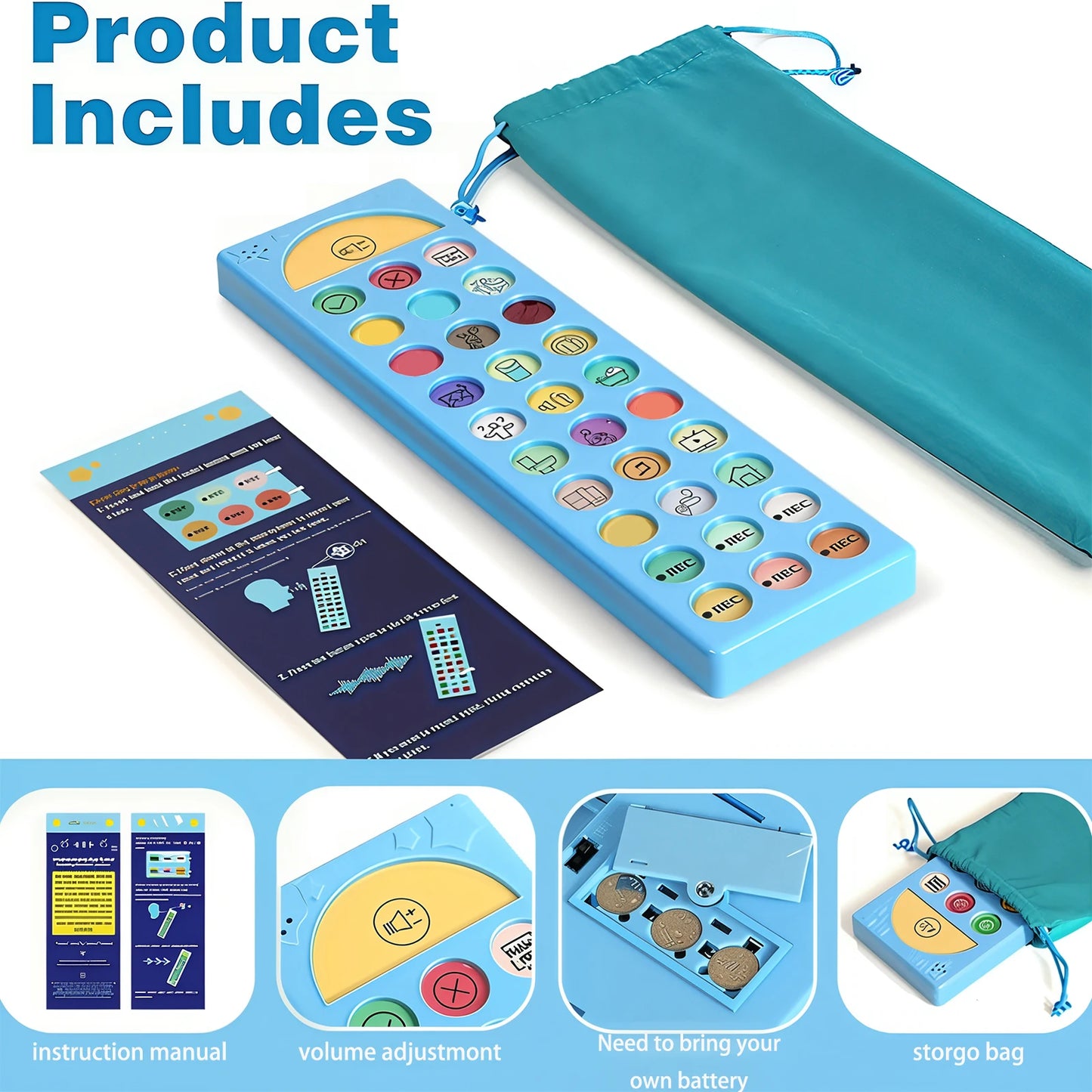 Nonverbal Autism AAC Communication Device - Portable Speech Therapy Tool for Kids/Adults with Autism & Language Development Need