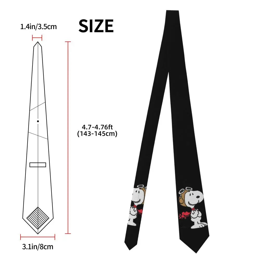 Personalized Fashion S-Snoopys Neckties Men Silk Cartoon Office Neck Tie