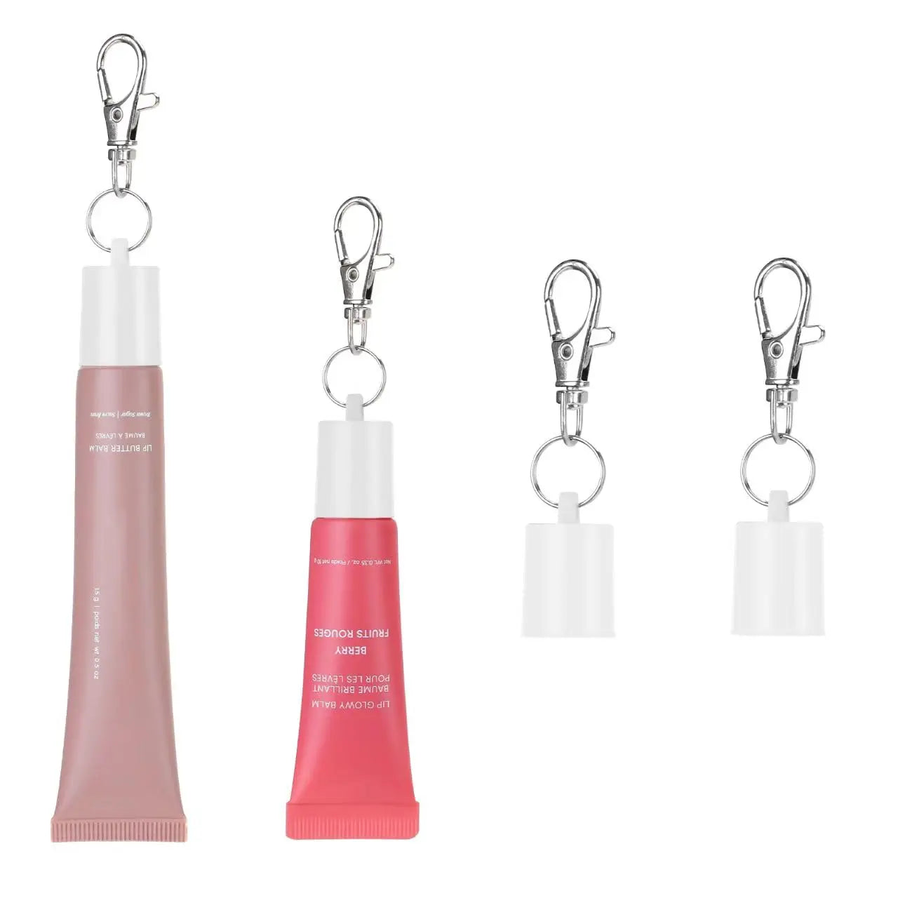 Keychain Holder for Lip Gloss Summer Fridays Lip Balm Holder Keychain - Portable Lipgloss Cap Compatible with Summer Fridays
