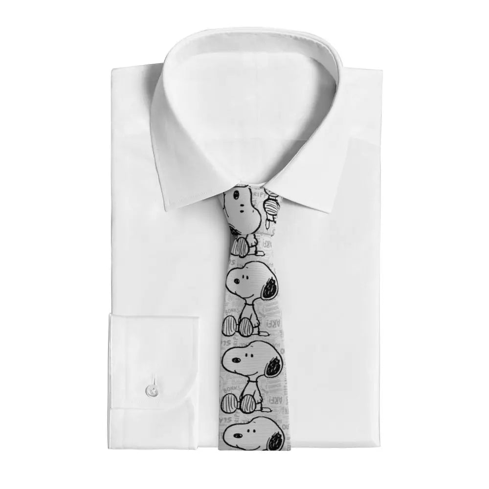 Snoopys & Woodstock Smile Giggle Laugh Neckties Silk 8 cm Neck Tie for Mens Shirt Accessories Cravat Wedding Accessories Office