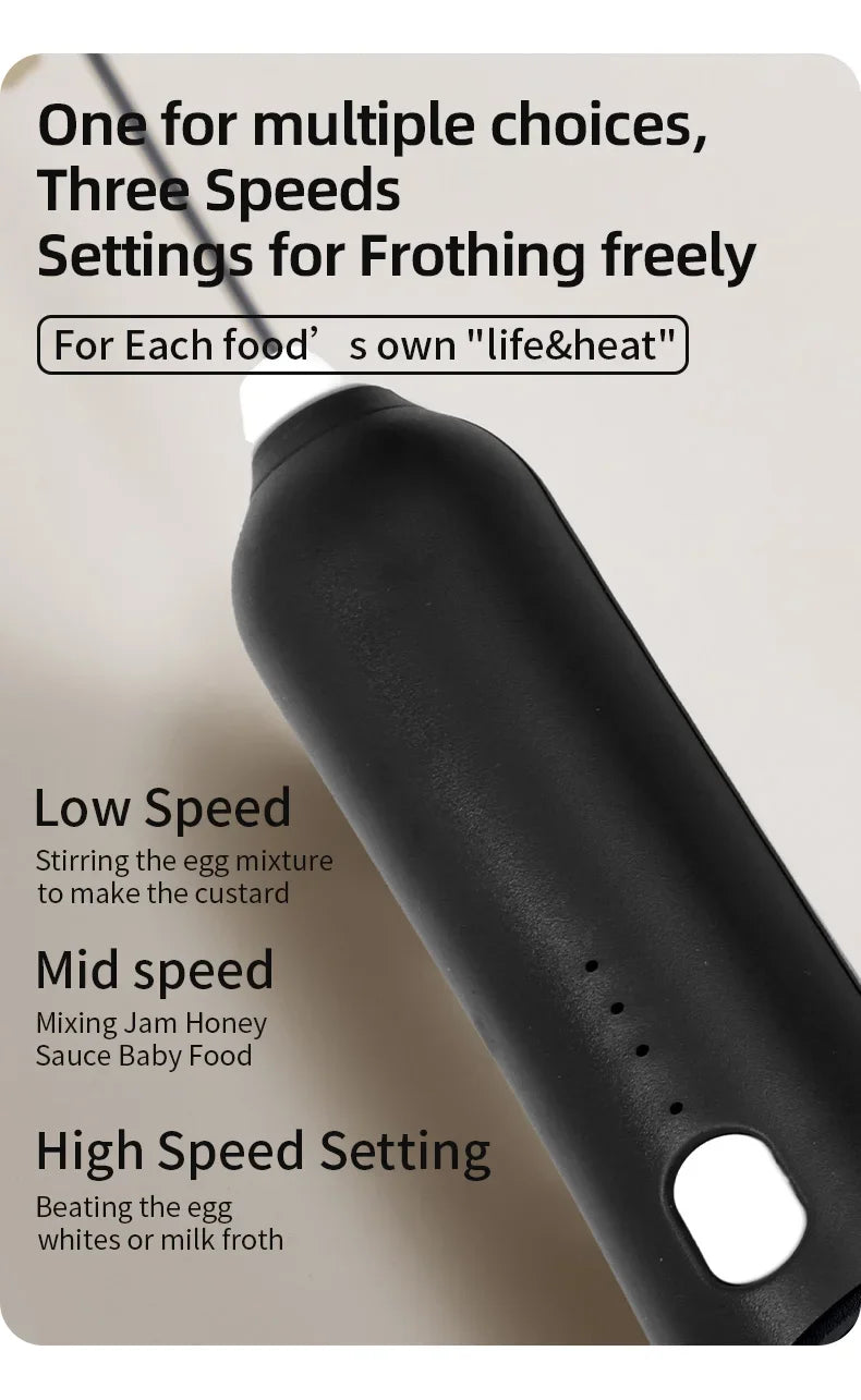 Wireless Milk Frother Type C Handheld Electric Blender Stainless Steel Mini Coffee Maker  Coffee Whisk Cappuccino Cream Maker