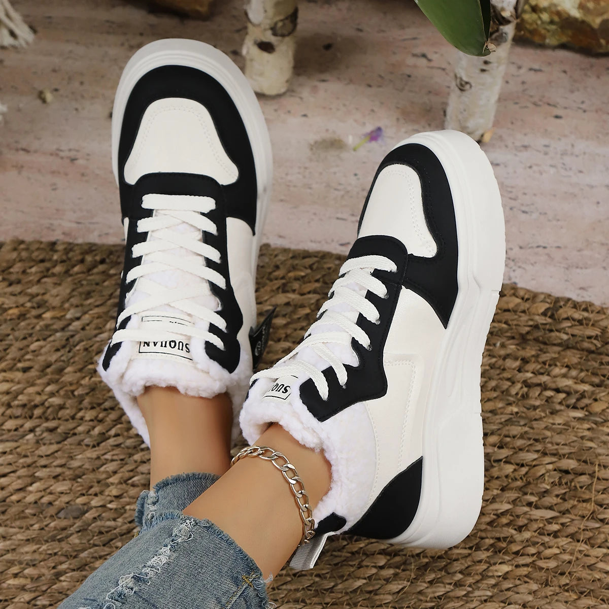 Winter New Women High Top Snow Boots Warm Plush Woman Comfortable Sneakers Waterproof Cottom Shoes Fashion Female Footwear 2025