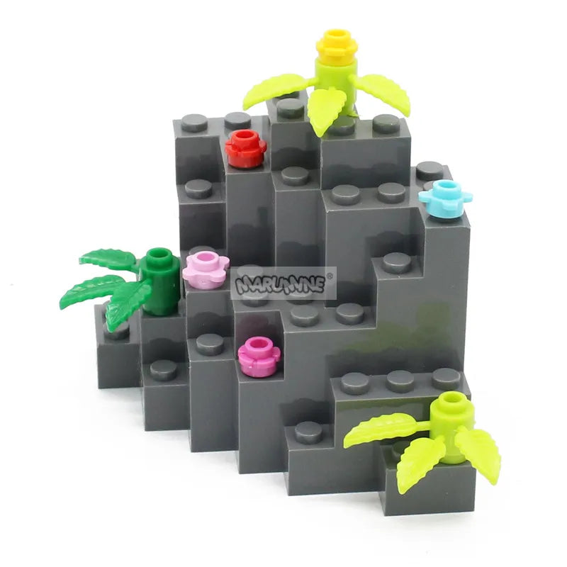 Marumine Rock Panel Rectangular 8x8x6 Medium Symmetric MOC Bricks 10PCS 23996 Mountain Building Blocks Bulk Parts Accessories