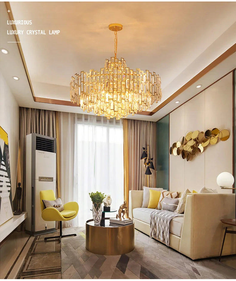 Luxury Crystal Chandelier Ceiling Light Fixture Dining Table Light Led Lighting Lamps Living Rooms Żyrandol Pendant Ceiling Lamp