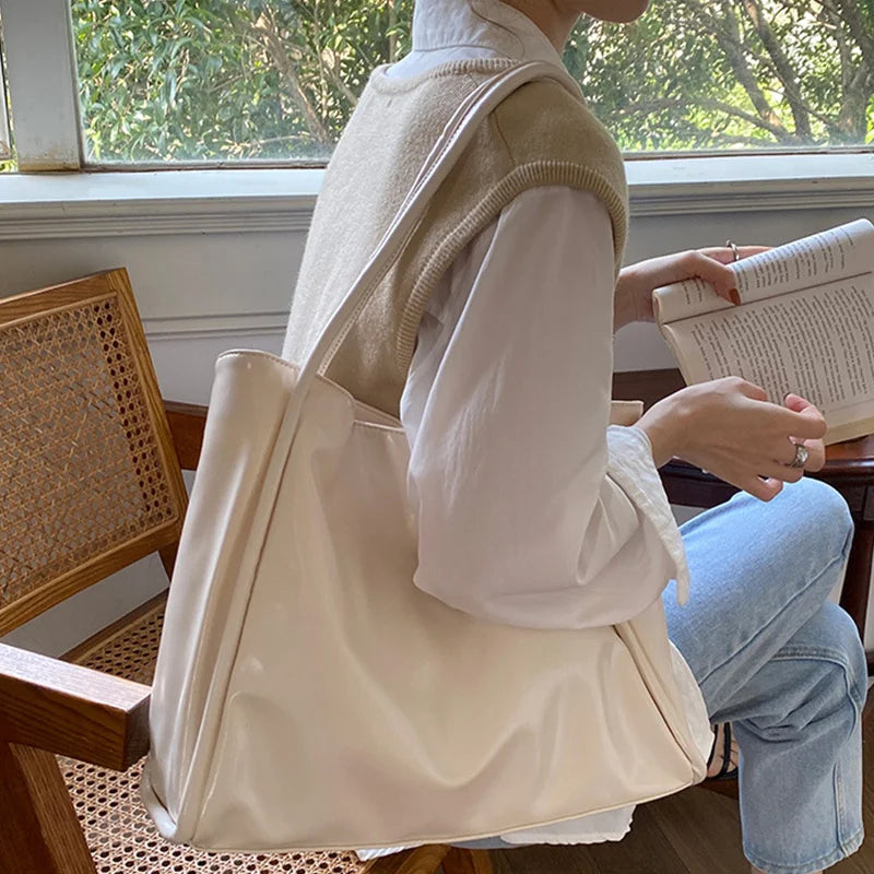 Women Tote Bag Fashion Underarm Pouch Large Capacity Soft Pu Leather Shoulder Bag Retro Crossbody Bag Casual Portable BucketBags