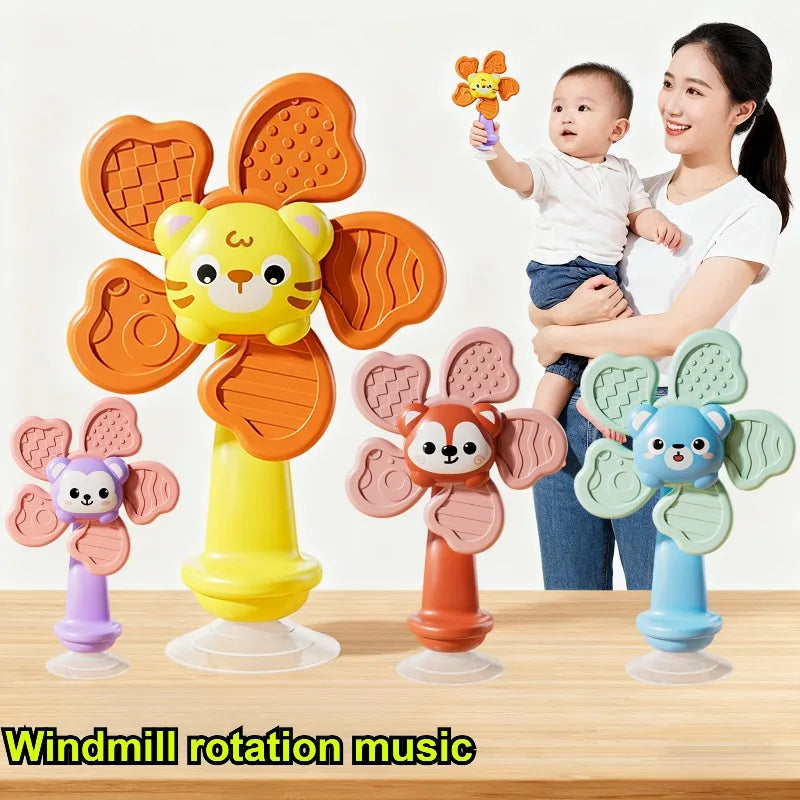 Baby Sensory Soothing Toy with Music And Rotating Flowers Early Education Health Material Touch & Sense Development for Infants