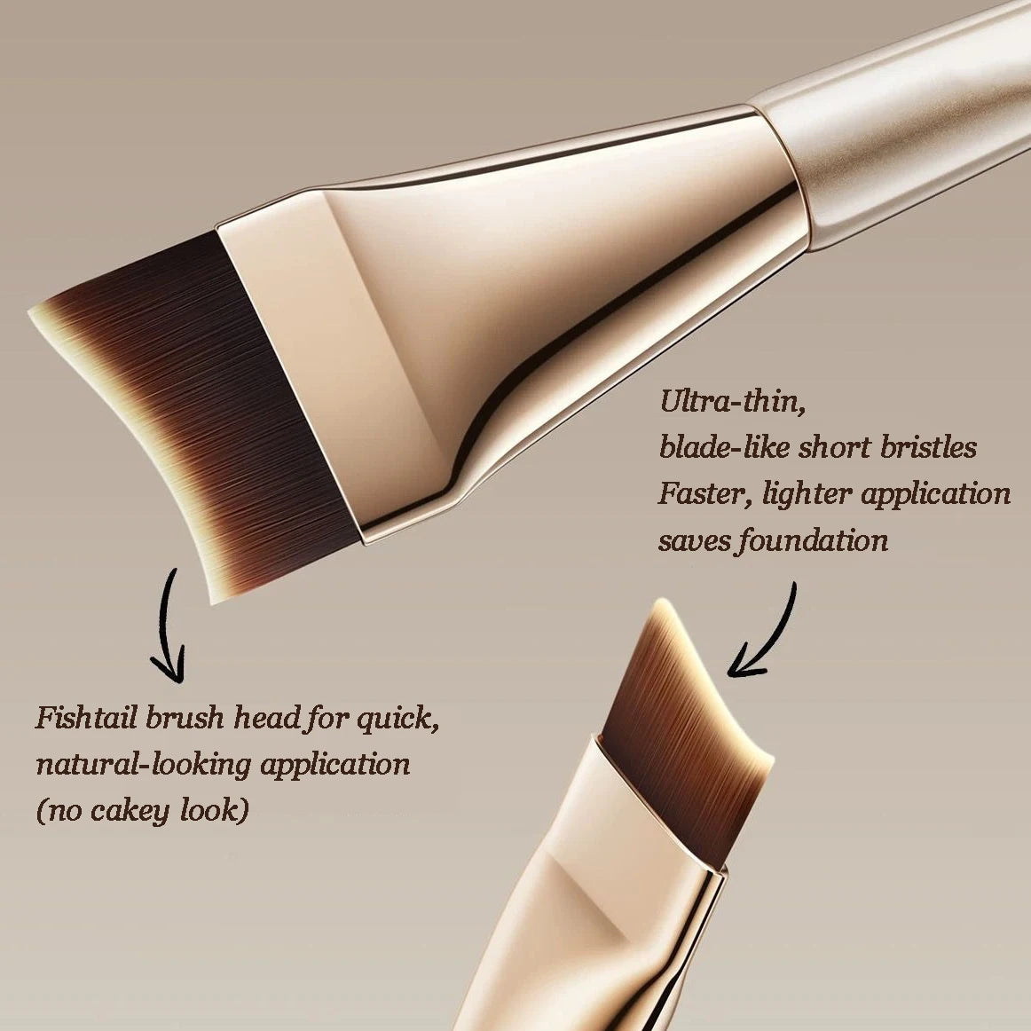 Curved Ultra Thin Foundation Brush Blade Fine Angle Flat Concealer BB Cream Brush Under The Eyes Place Precise Detail Brush
