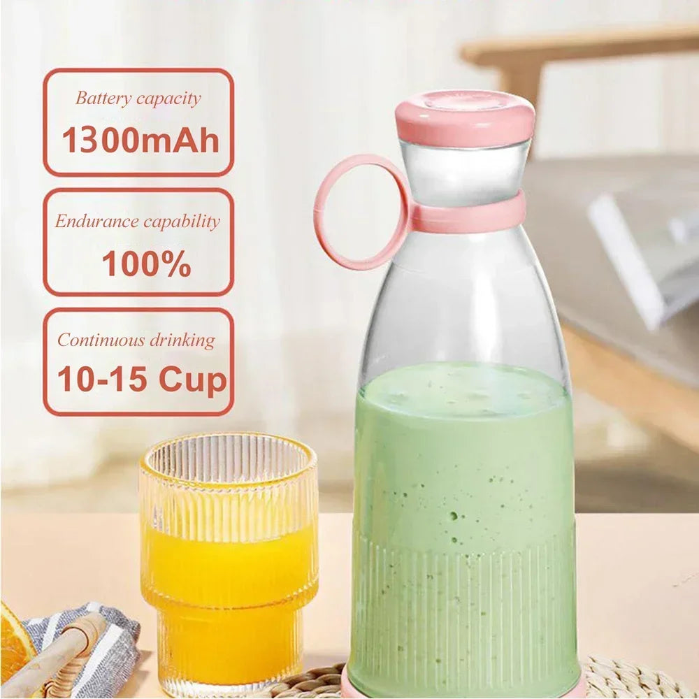 1pc 420ml Personal Size Blender, Portable Blender, Battery Operated USB Blender, Smoothies  Blender Bottle  Portable Juicer