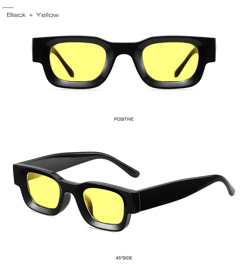 SO&EI Ins Popular Fashion Small Square Polarized Sunglasses Women Retro Punk Shades UV400 Men Trending Sun Glasses