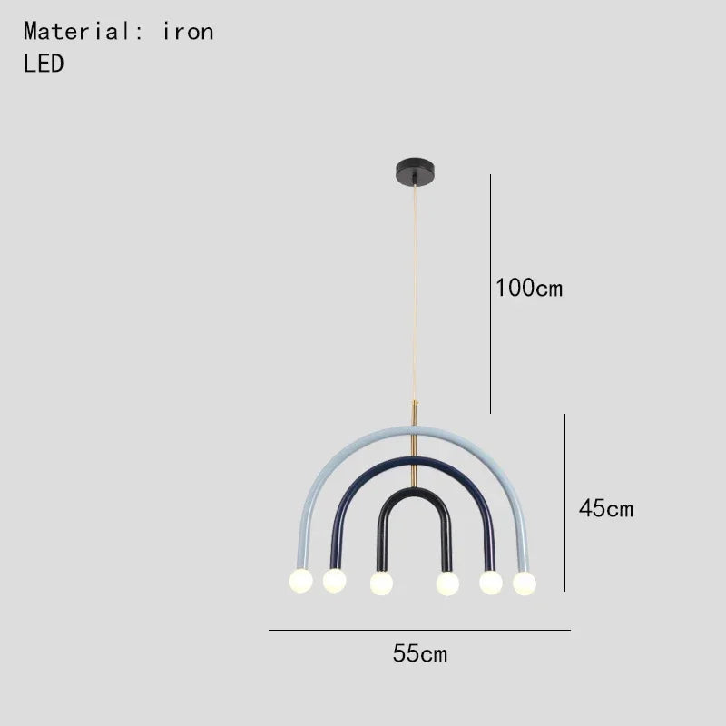 Colorful pendant lights Simple geometric linear pendant light fixture Hotel Restaurant suspension luminaire Bar hanging lights