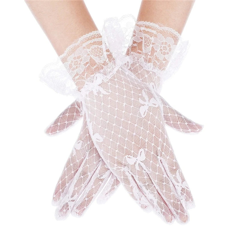 Bridal Wrist Gloves Short Lace Gloves Tea Party Gloves Women Lace Gloves Banquet Gloves Opera gloves Dance Gloves
