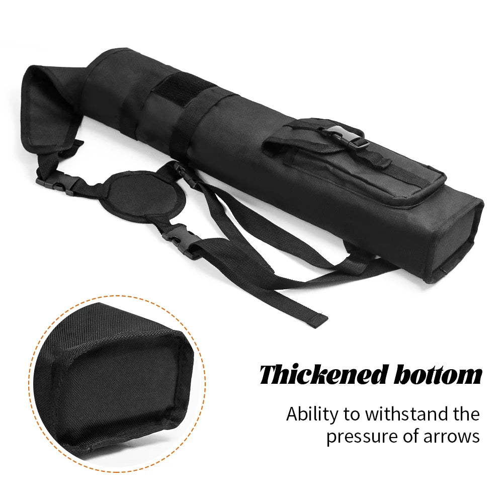Archery Lightweight Back Arrow Quiver Dual Use Foldable Compact Hip Arrows Bag with MOLLE System Pocket Hanged for Hunt