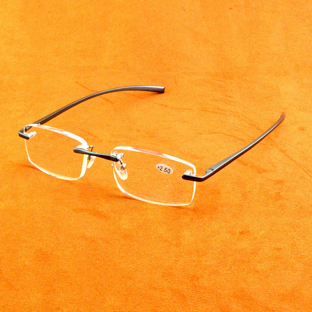 Rimless Al-mg Alloy Reading Glasses Ultra-light Spring Leg Spectacles +1 +1.5 +2 +2.5 +2.75 +3 +3.25 +3.5 +4