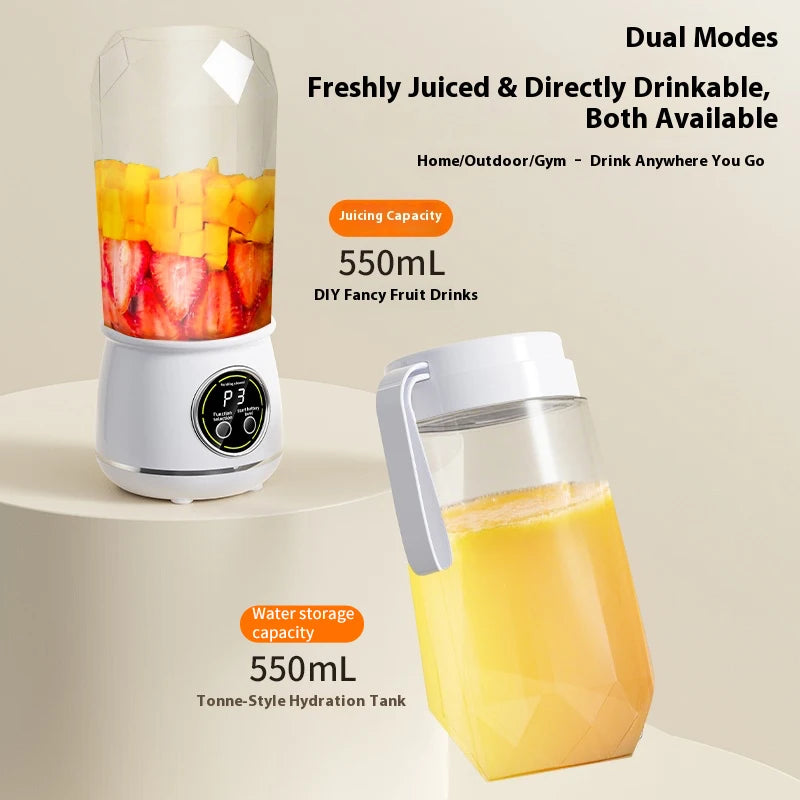 Portable USB rechargeable blender, electric juicer, 500ML capacity, 3-level power adjustment, for juicing fruits and vegetables