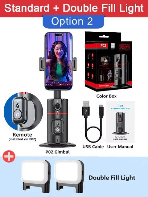 COOL DIER 2024 New 360 Rotation Gimbal Stabilizer Desktop AI Automatic Tracking gimbal With Remote shutter For Smartphone Tiktok