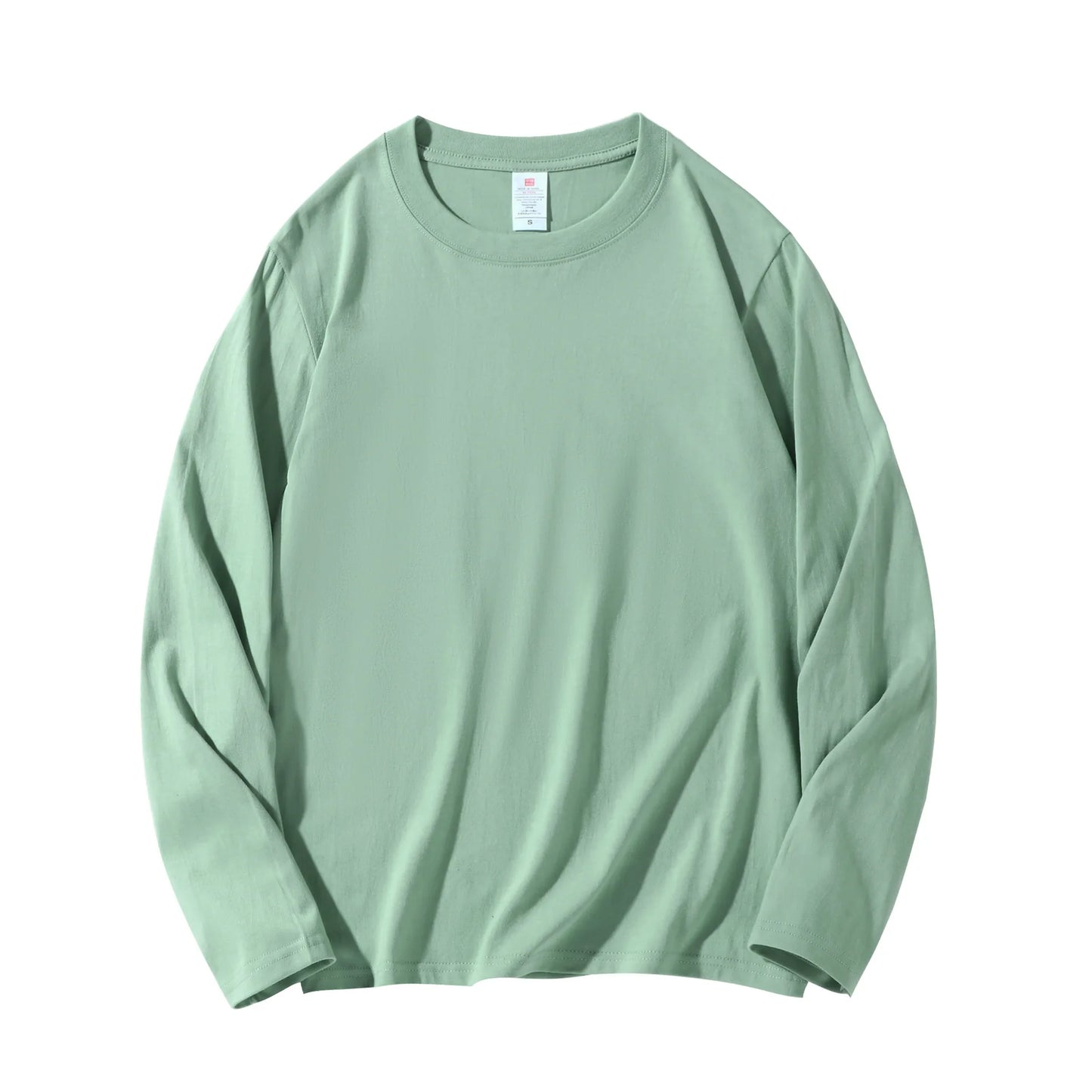 Cotton 100% Long-sleeved Men's T Shirt MRMT 2025 Brand New Round-collar Solid-color Men T-shirt for Male Tshirt Man Tops Tees