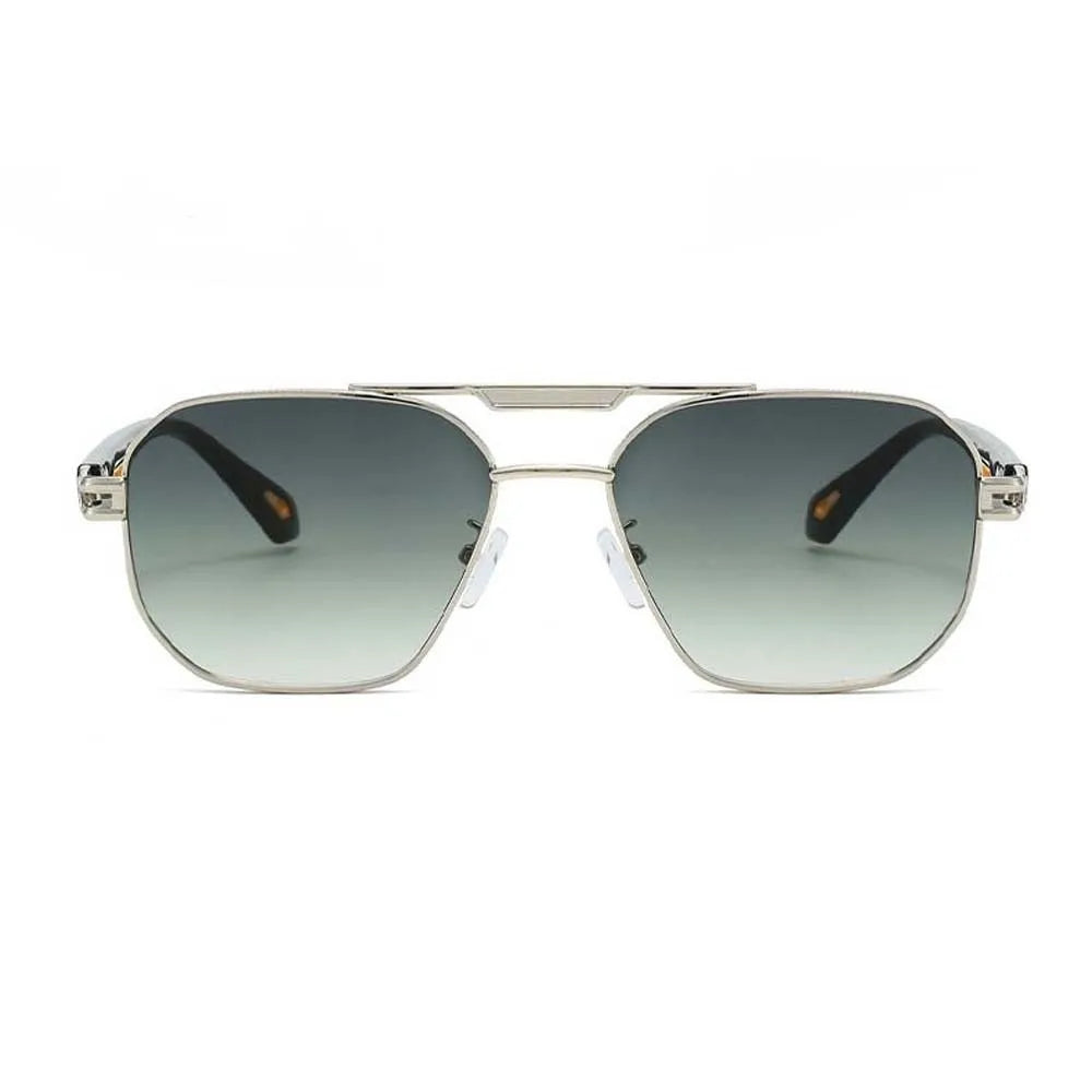 Retro Double Bar Sunnies Square Frame Sunshade Eyewear Unisex Polarizing Lens Sunglasses PC Decorative Anti-UV Glasses Summer